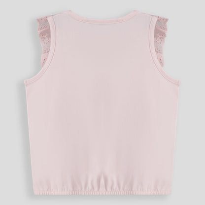 Girls Frill Tee Light Pink