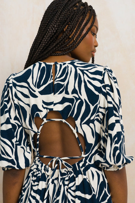 Puff Sleeve Midi Dress