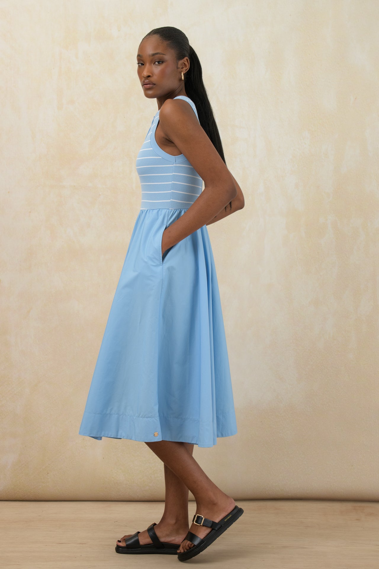 Fit And Flare Combo Dress