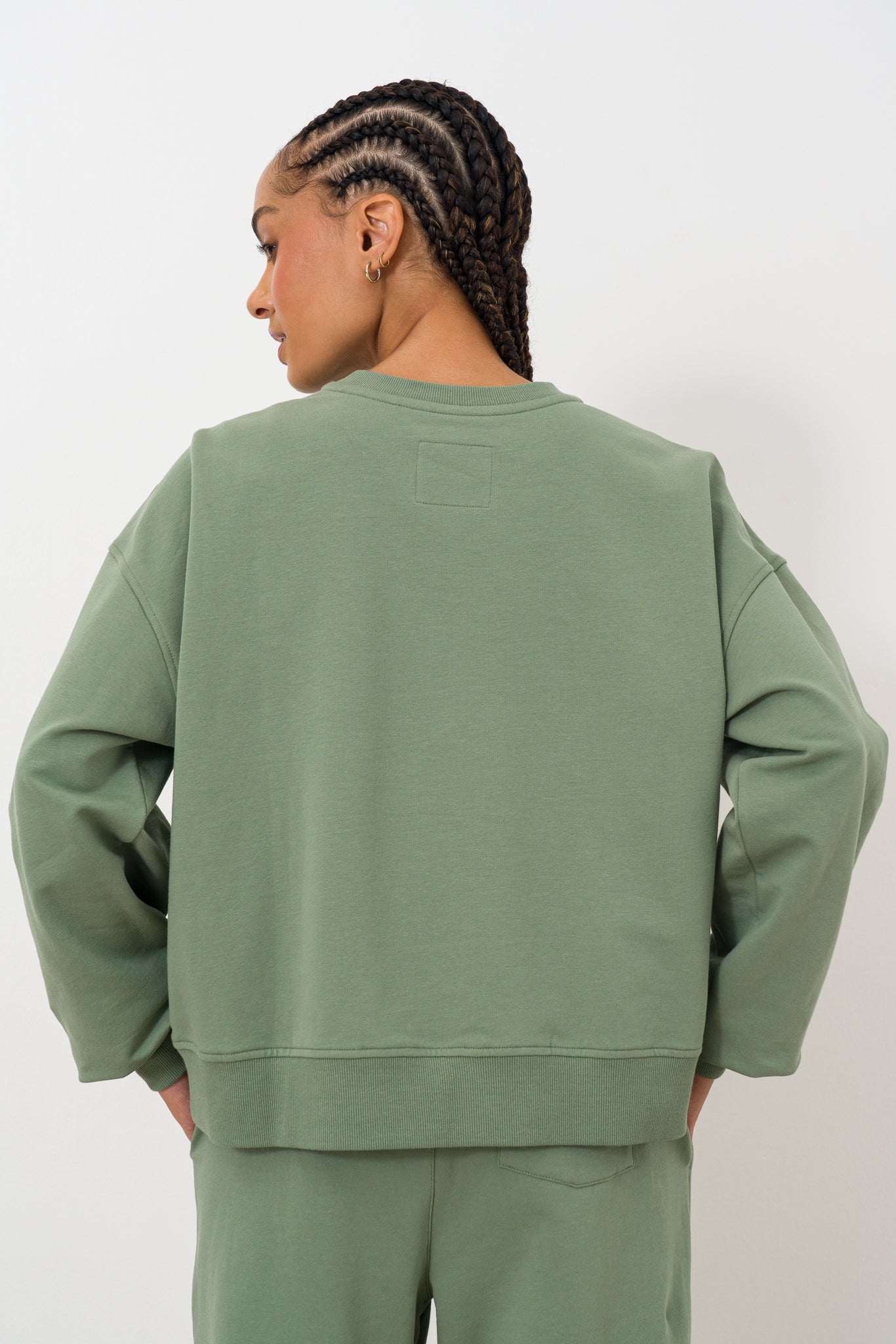 Short Crew Neck Sweat Top