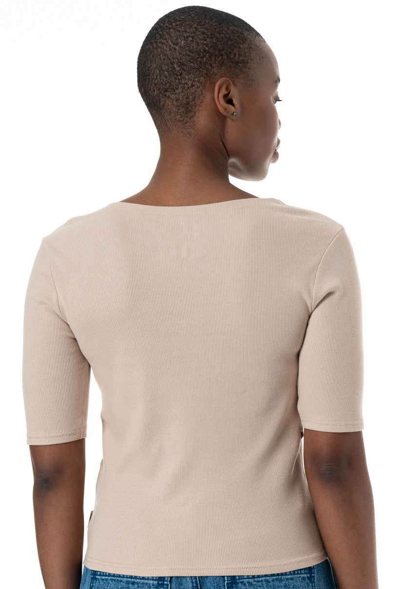 新作　新品　BRIEFING LA LOGO RIB HIGHNECK RF Ribbed V-Neck Top from REFINERY – Refinery