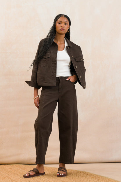 Hi Rise Barrel Jeans