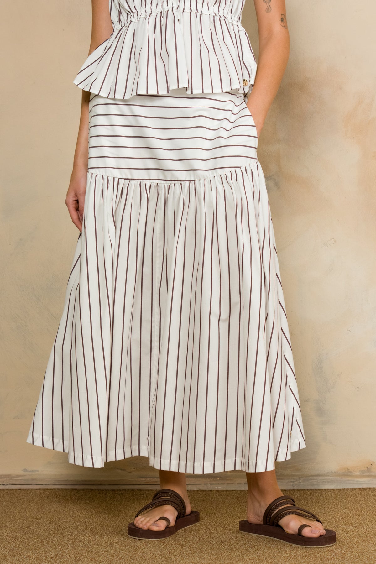 Basque Waist Flare Skirt