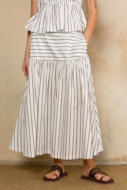 Basque Waist Flare Skirt