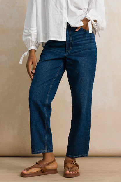 Straight Leg Elasticated Jeans