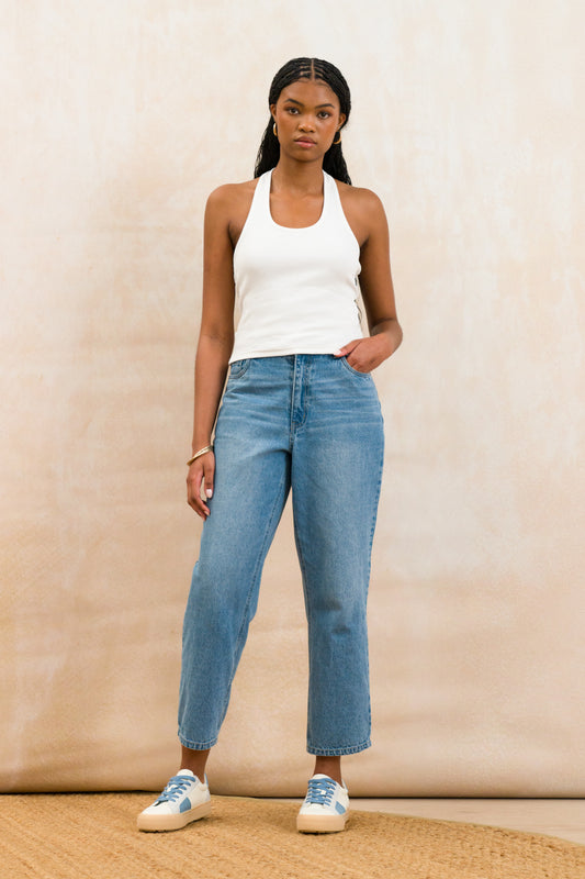 Halter Neck Ribbed Top