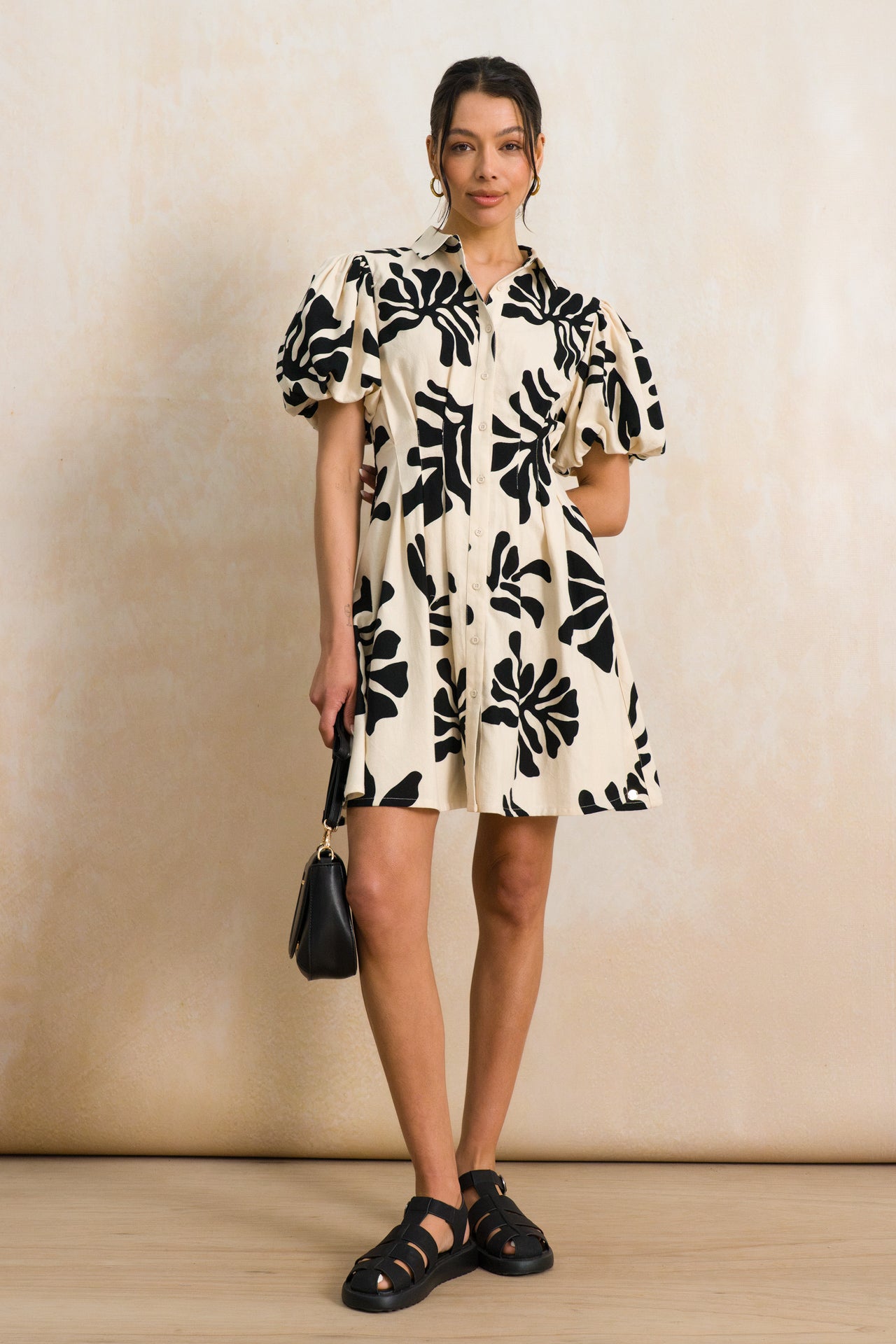 Short Printed Shirt Dress