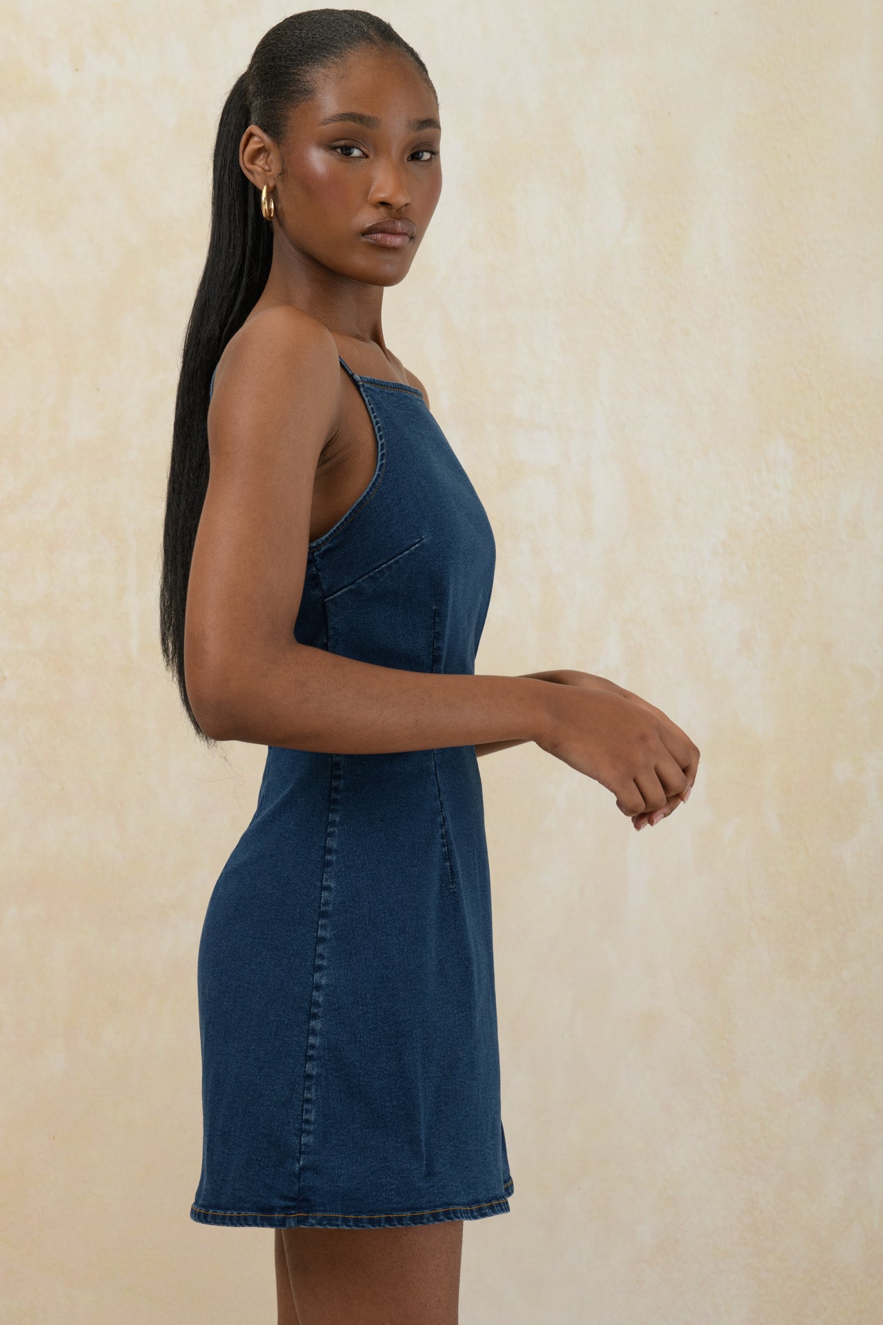 Fitted Denim Mini Dress