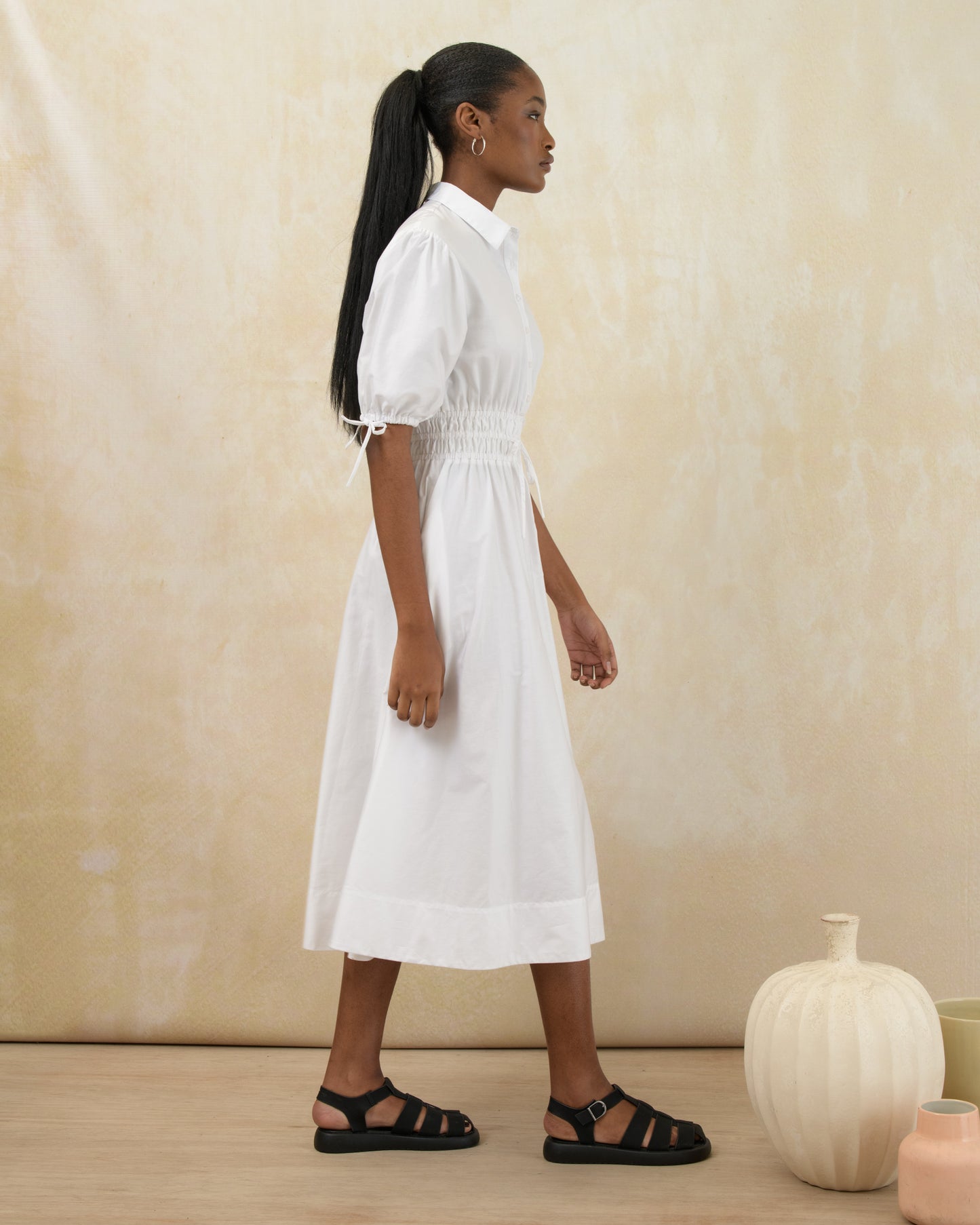 Elasticated Waist Shirt Dress
