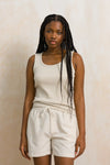 Fitted Ribbed Scoop Neck Tank