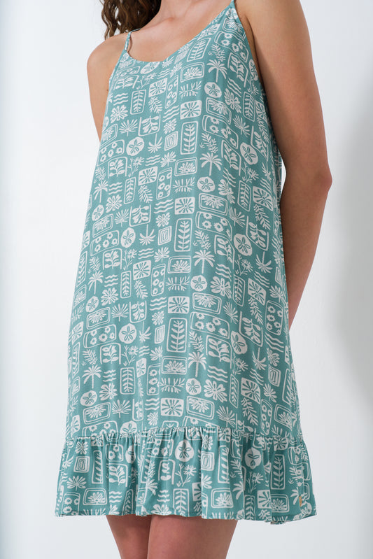 Frill Hem Strappy Dress