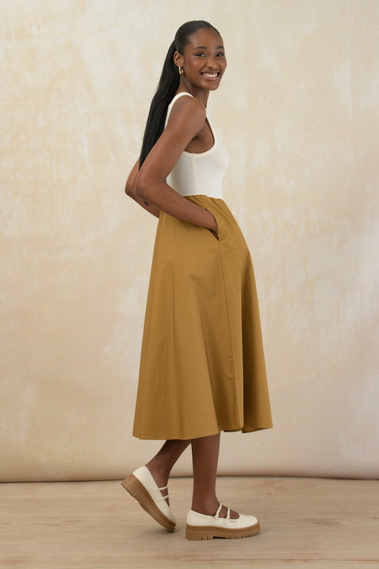 Fit and Flare Combo Dress