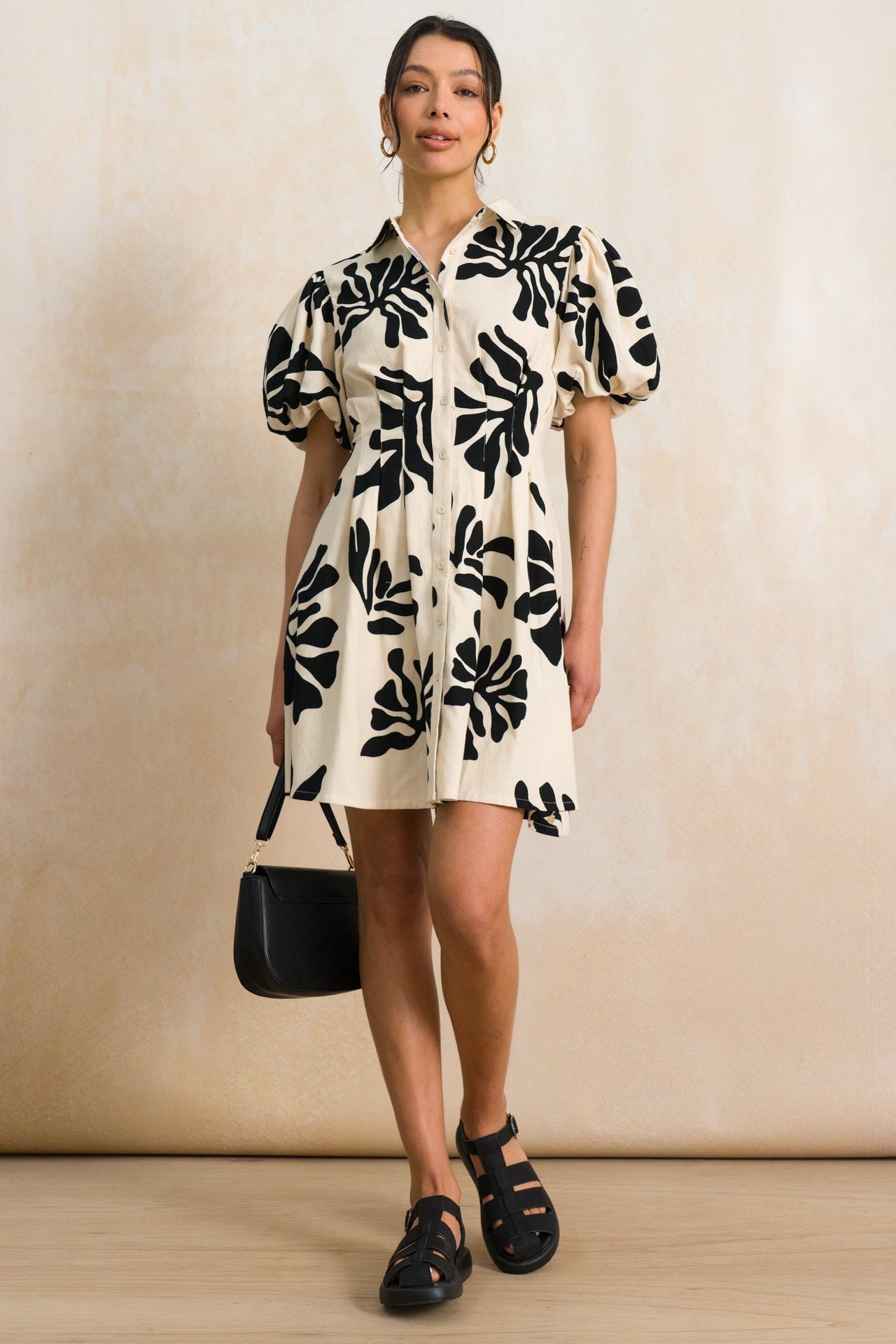 Short Printed Shirt Dress