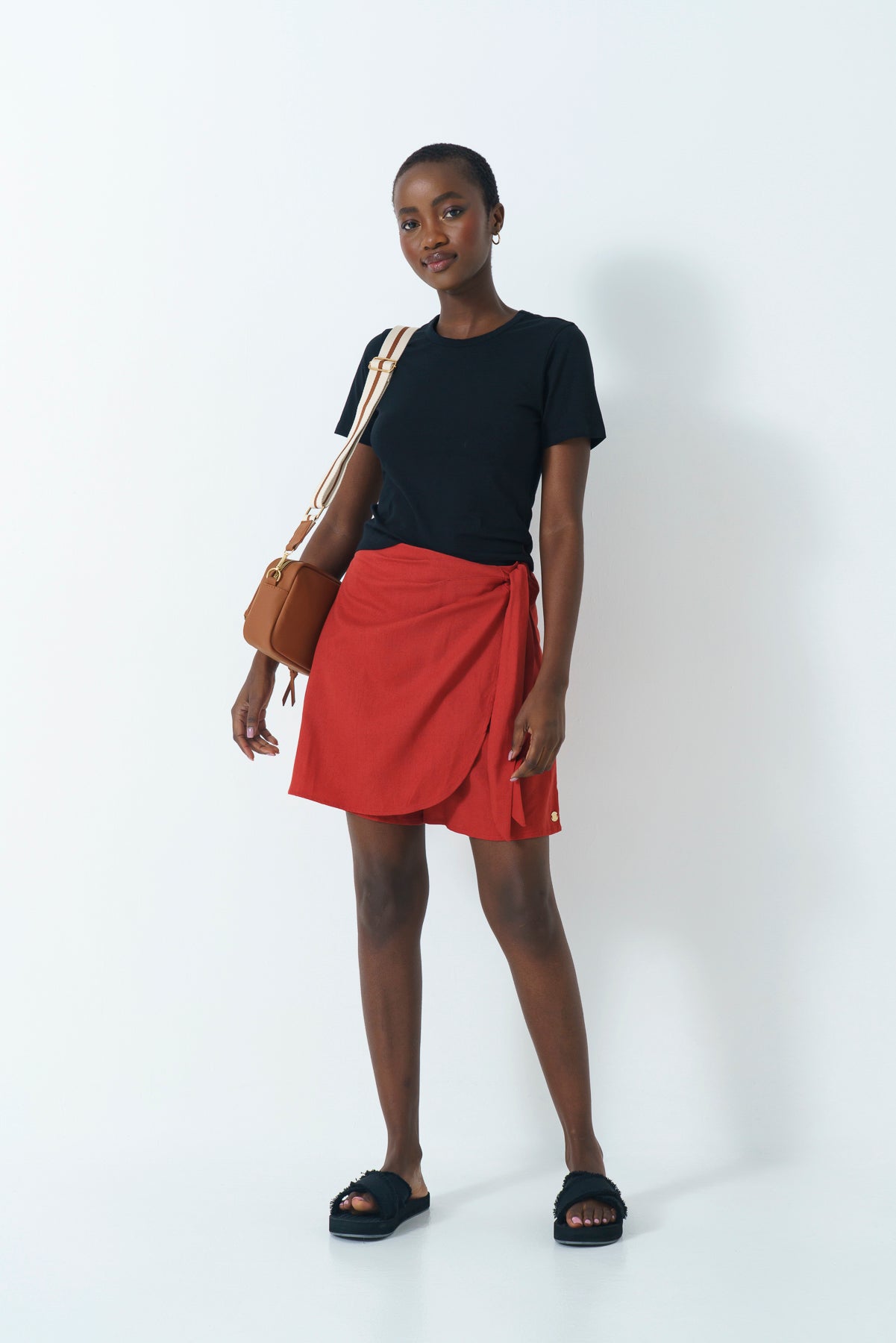 Front Tie Skort - Red
