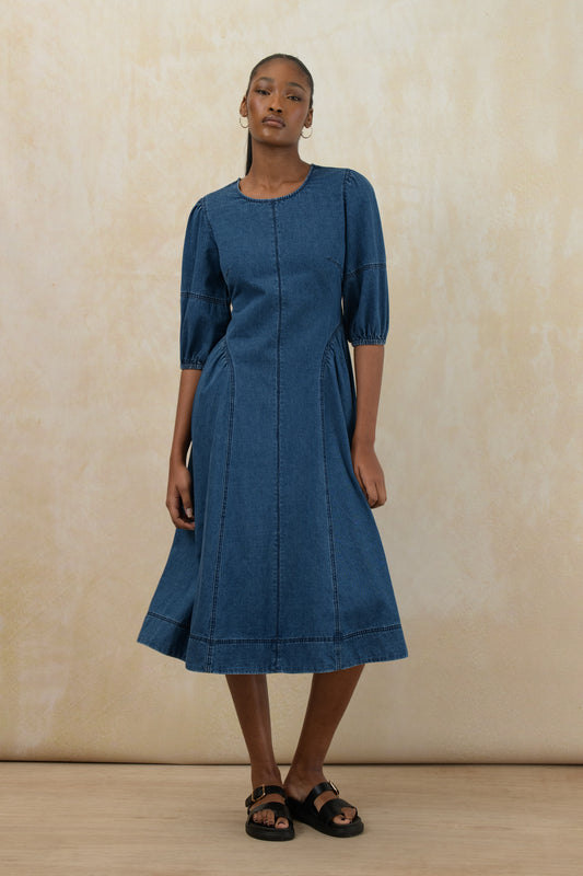 Denim Puff Sleeve Dress