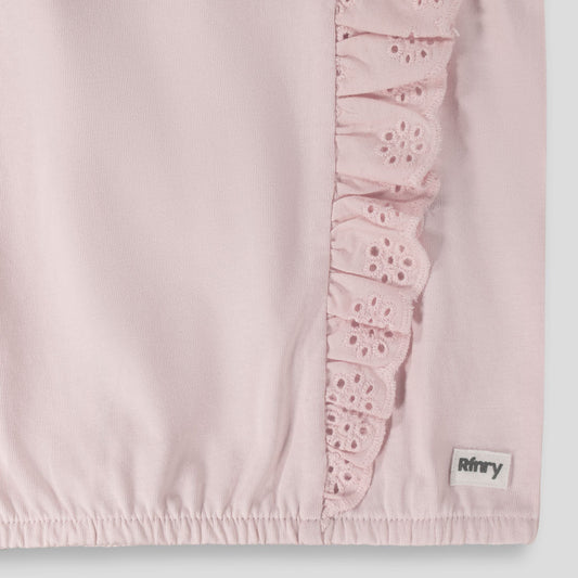 Girls Frill Tee Light Pink
