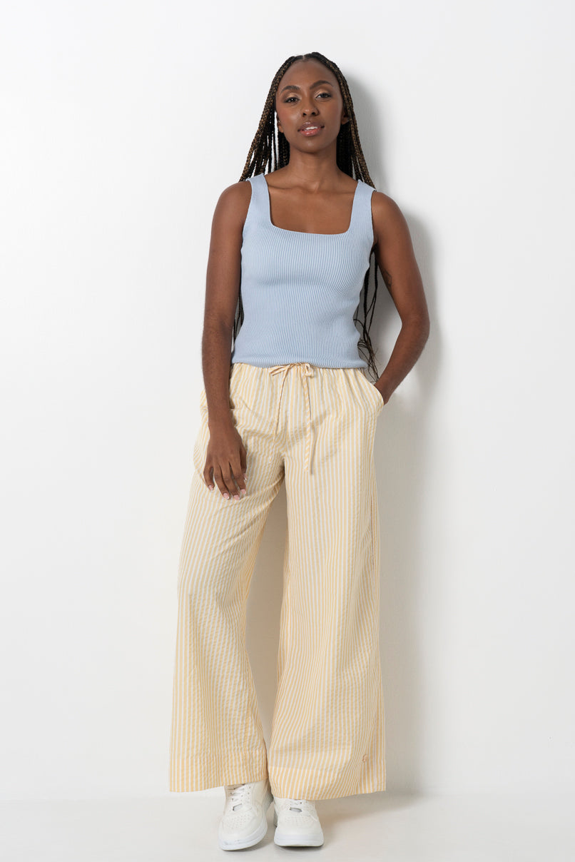 Relaxed Seersucker Pants