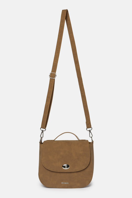 Faux Suede Crossbody Bag