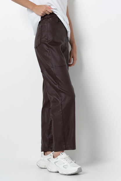 Straight Leg PU Pants