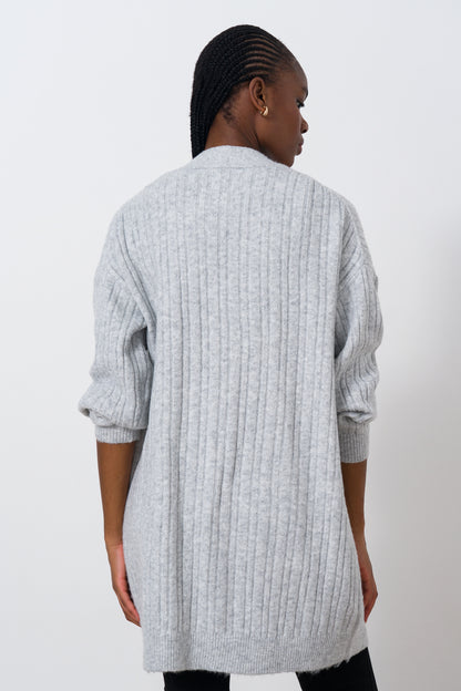 Wide Rib Longer Cardigan