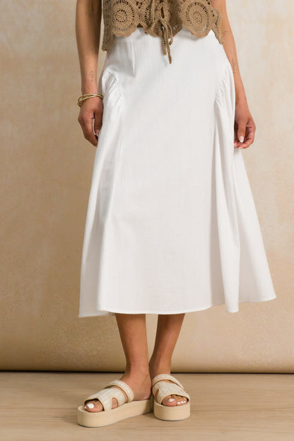 Cutline Midi Skirt