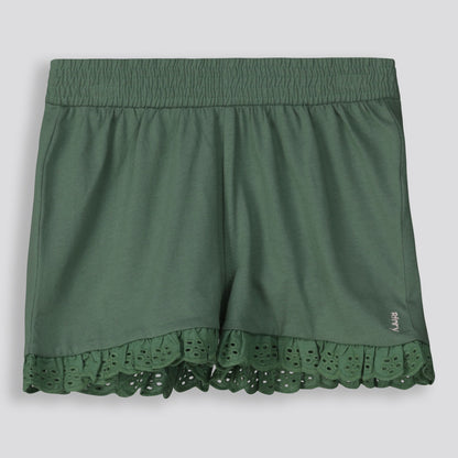 Girls Anglaise Hem Shorts