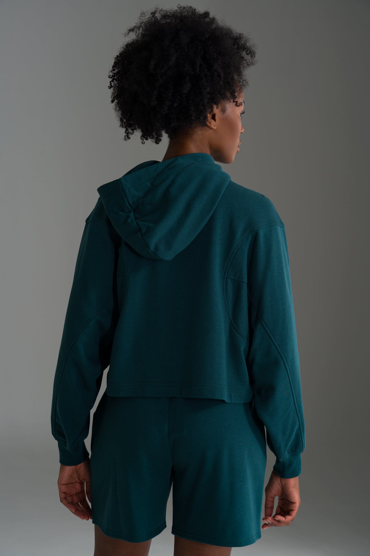 Cropped Fleece Hoodie