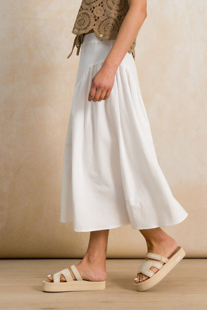 Cutline Midi Skirt