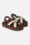 Platform Raffia Slingback Sandals