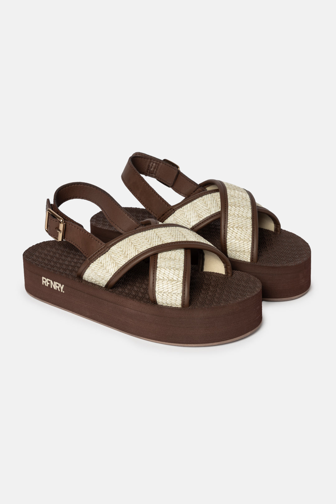 Platform Raffia Slingback Sandals