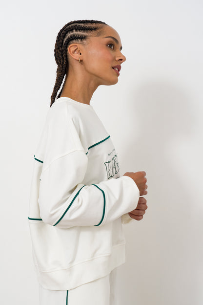 Short Crew Neck Sweat Top