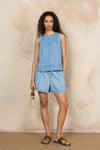 Pull-On Denim Shorts