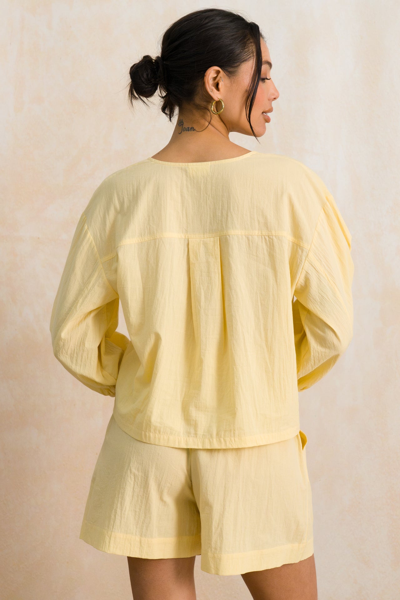 Relaxed Fit Tie Front Top