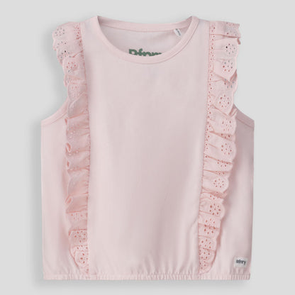 Girls Frill Tee Light Pink