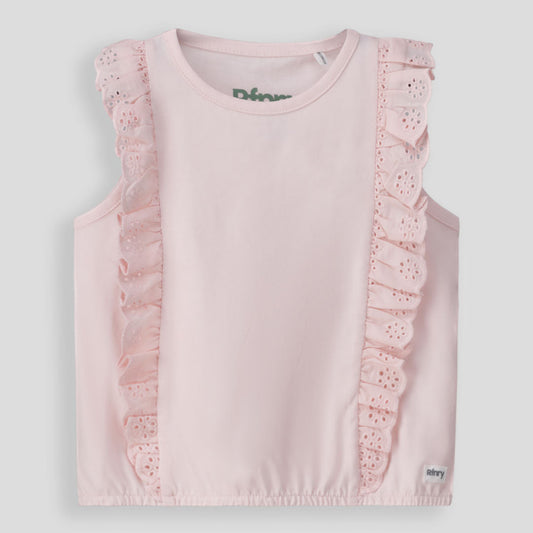 Girls Frill Tee Light Pink