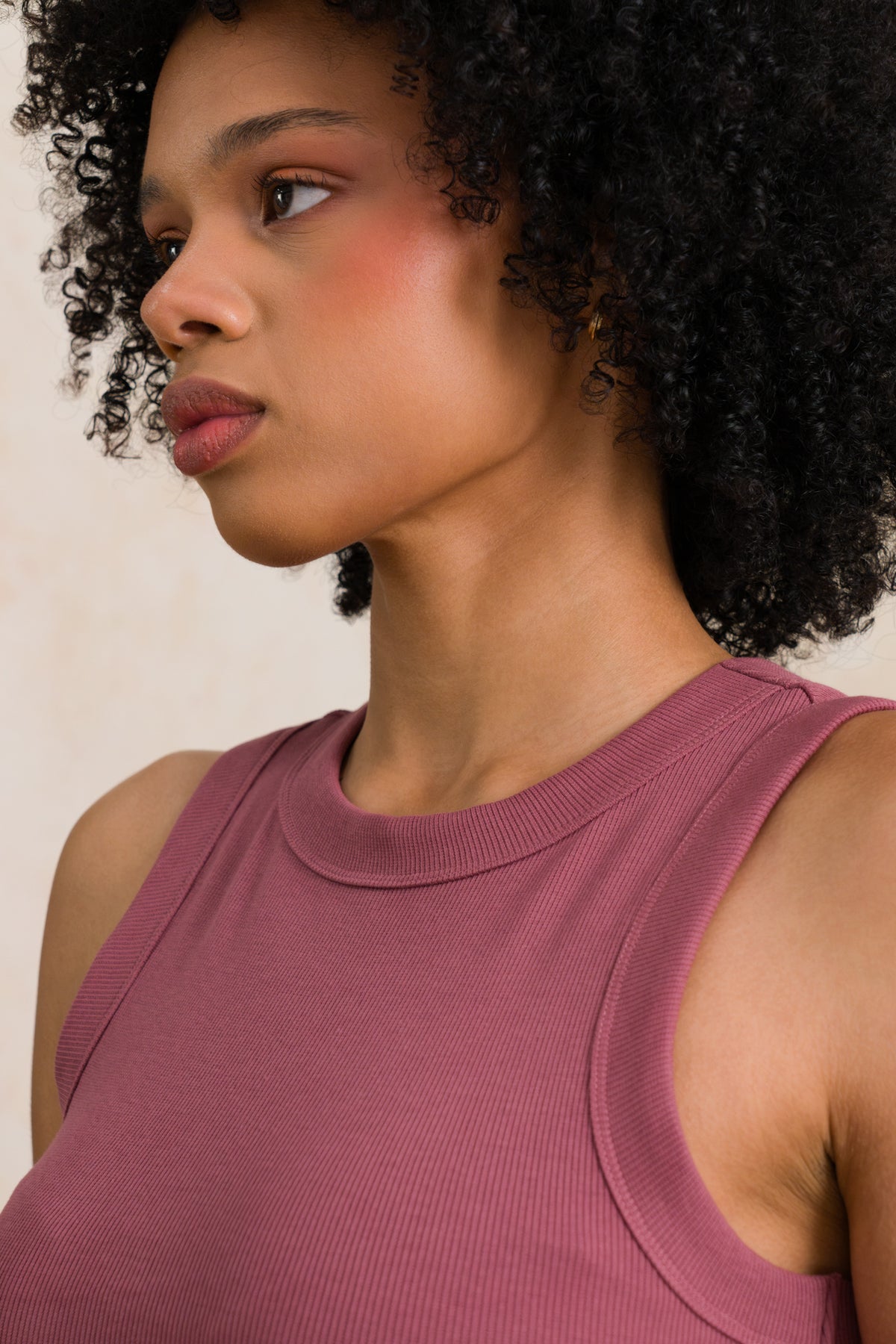 High Neck Ribbed Tank