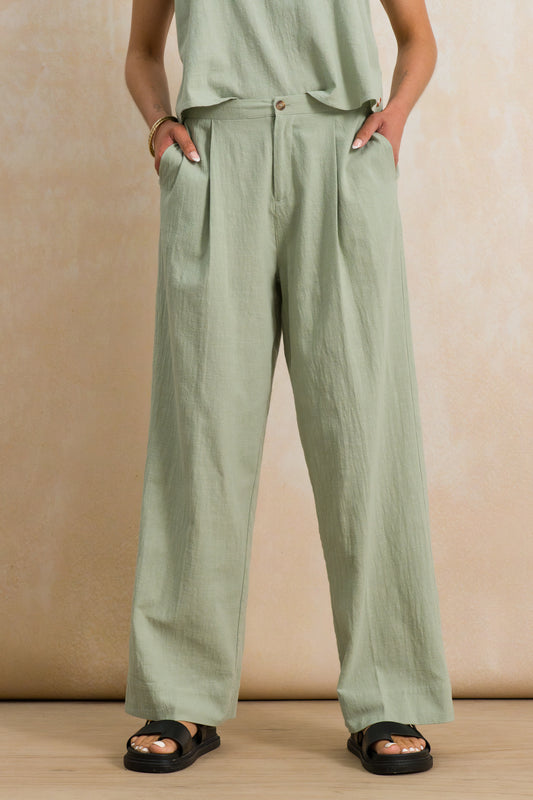 Hi Rise Structured Pants