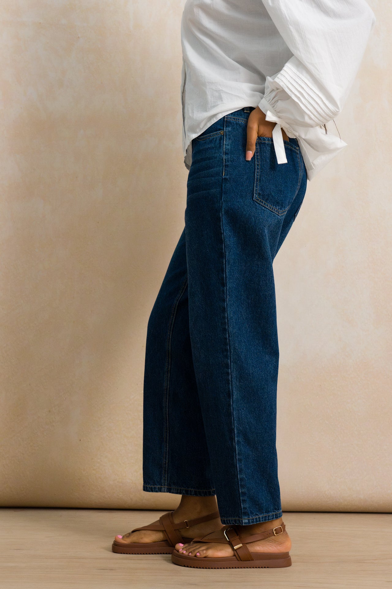 Straight Leg Elasticated Jeans