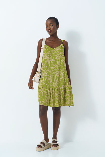 Drop Waist Crepe Dress