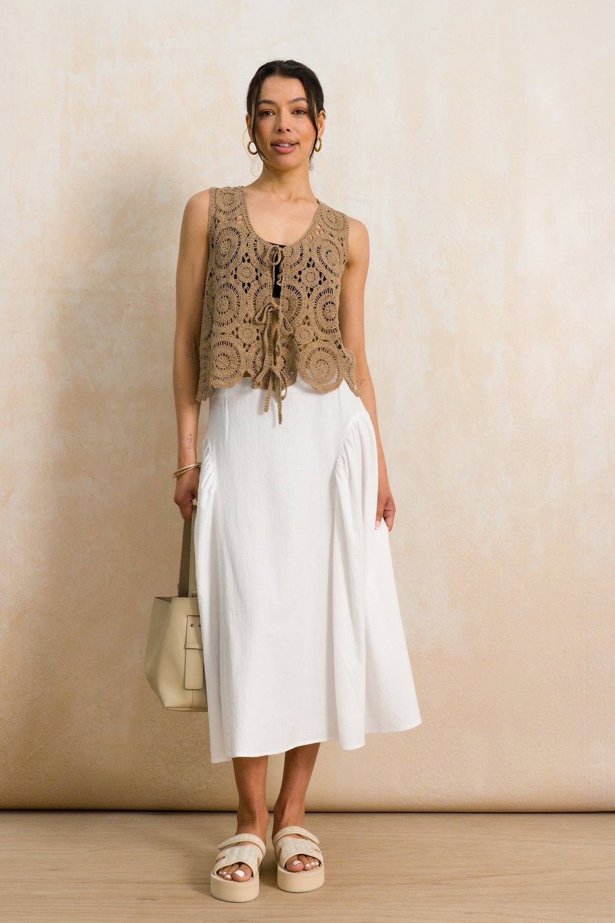 Cutline Midi Skirt