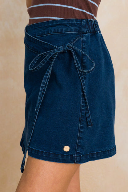 Denim Wrap Skort