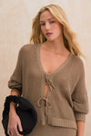 Relaxed Fit Tie Cardigan