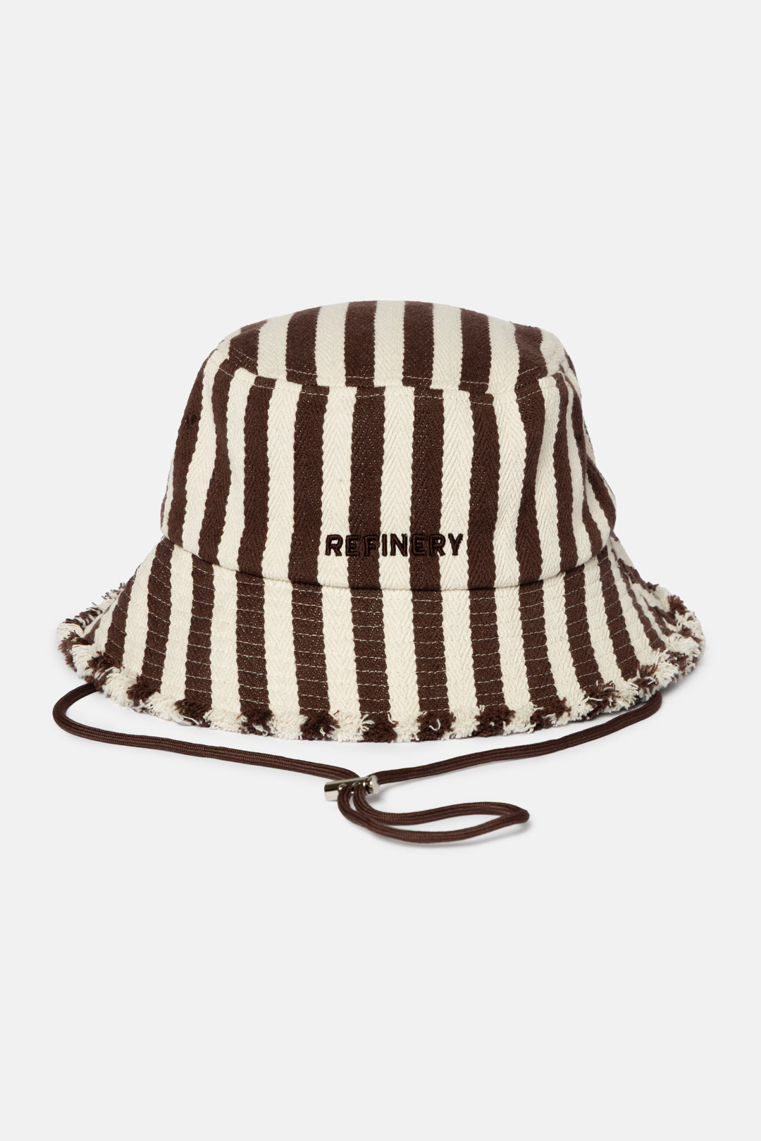 Stripe Frayed Bucket Hat