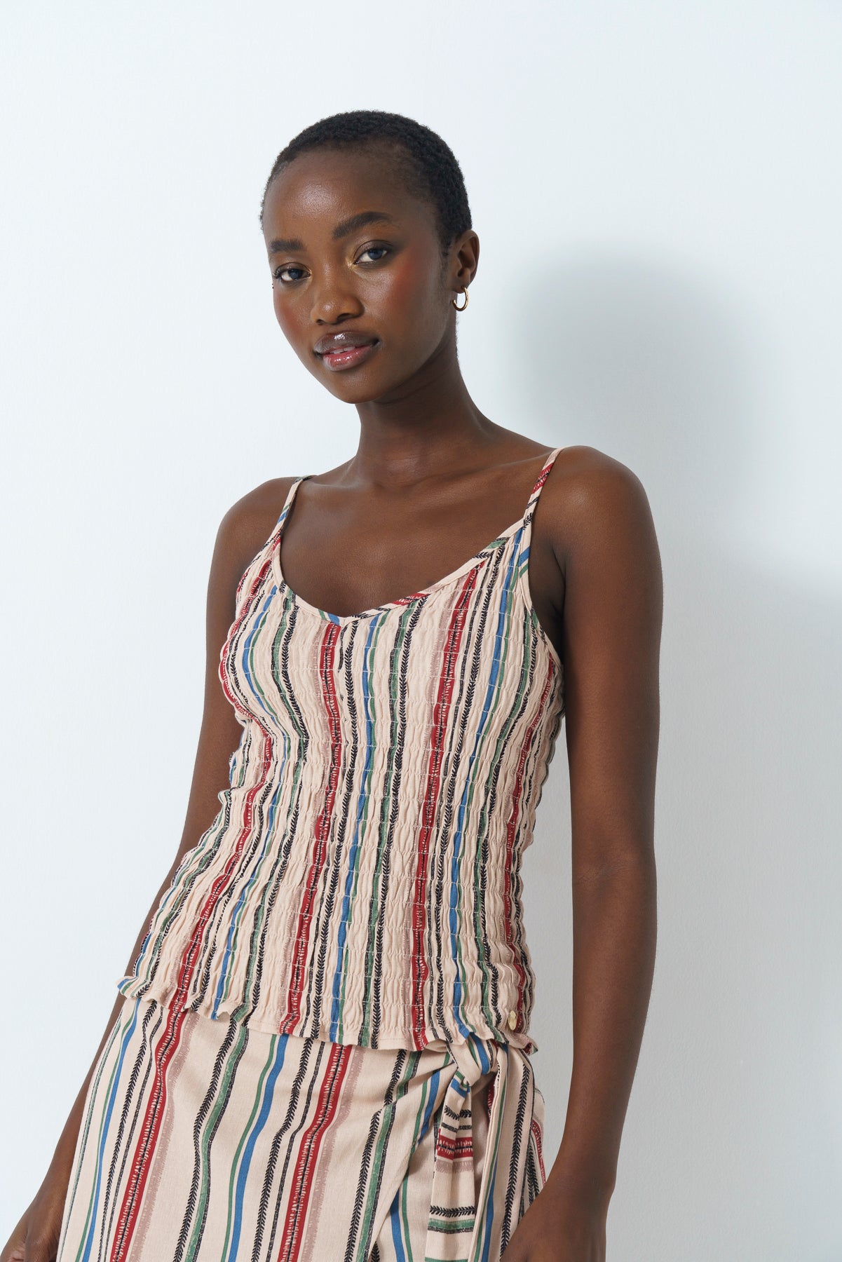 Strappy Shirred Top