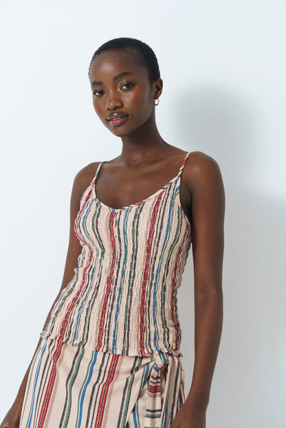 Strappy Shirred Top