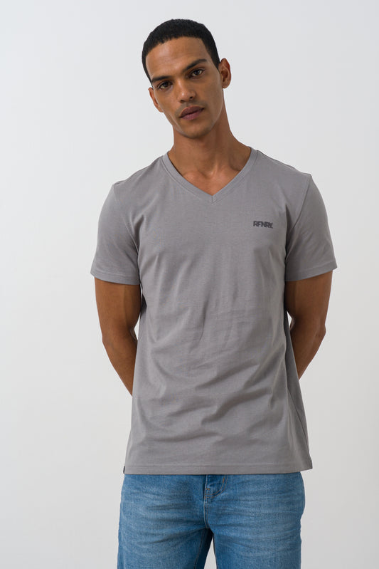 Branded V-neck T-shirt