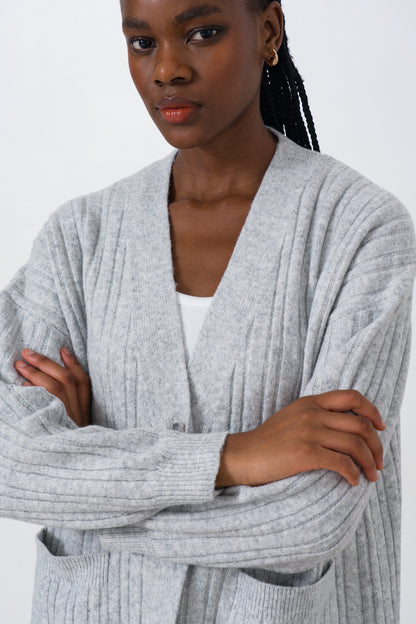 Wide Rib Longer Cardigan