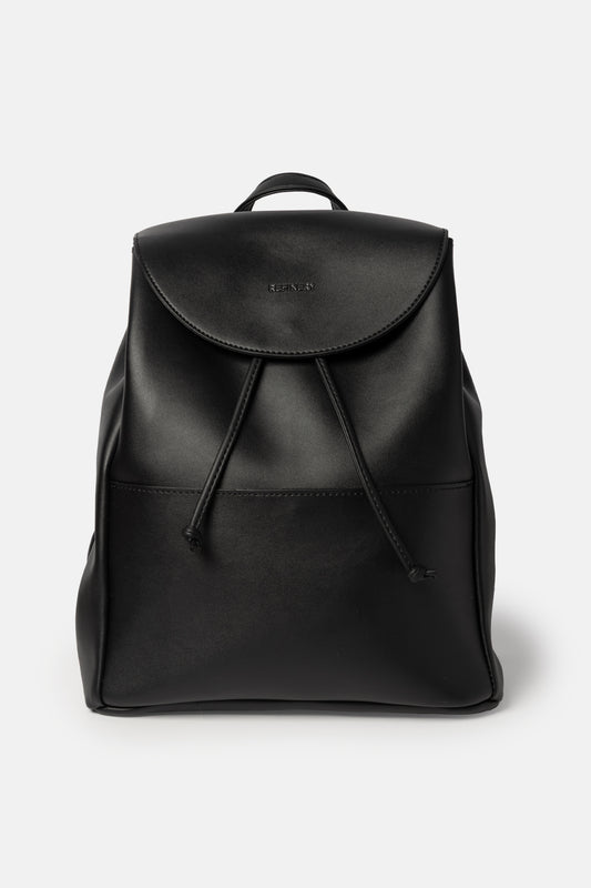Faux Leather Flap Backpack