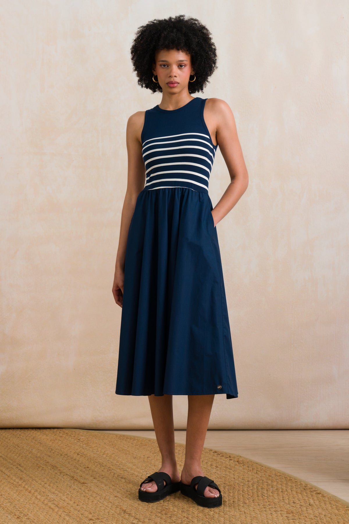 Knit Stripe Combo Dress