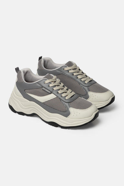 Mesh Panel Platform Sneakers